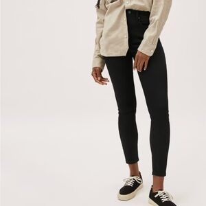 Everlane Authentic Stretch High Rise Skinny Jeans in Black Plus Sz 33 Regular